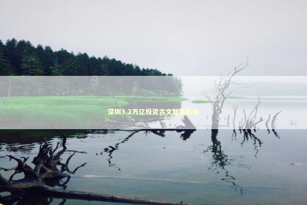 深圳3.2万亿投资古文智慧解读