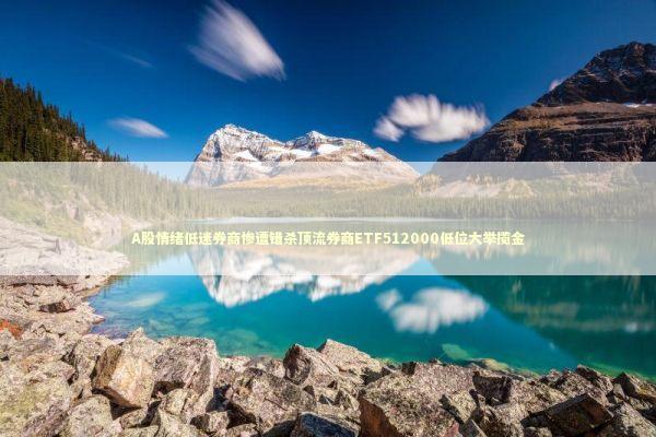 A股情绪低迷券商惨遭错杀顶流券商ETF512000低位大举揽金 新闻