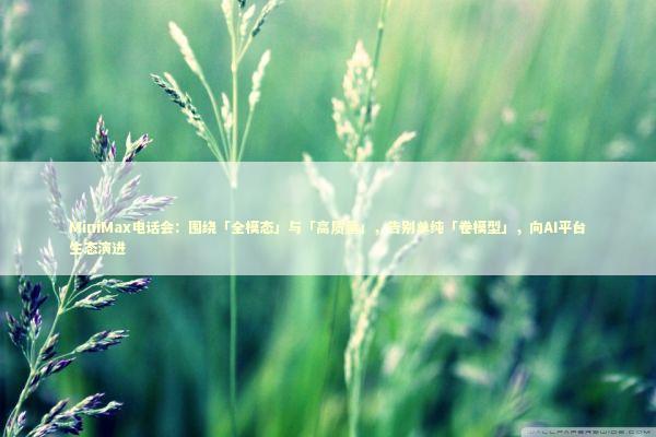 MiniMax电话会：围绕「全模态」与「高质量」，告别单纯「卷模型」，向AI平台生态演进