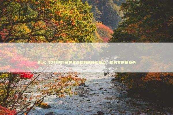 名记：12月初阿莫林曾说德利赫特能复出，他的背伤很复杂 新闻