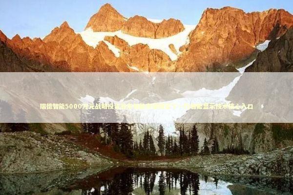 瑞德智能5000万元战略投资谷东智能有望锁定下一代智能显示技术核心入口 新闻